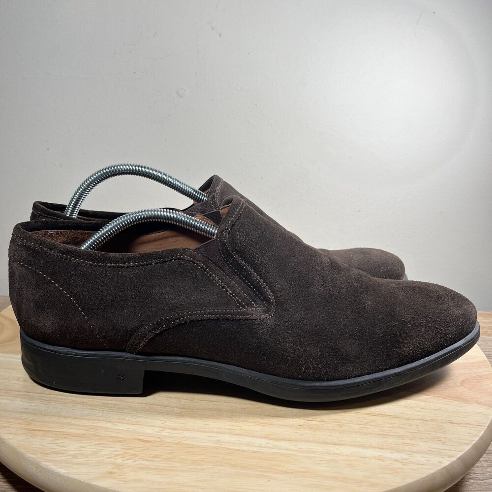John Varvatos Dylan Mens Size 11 Shoes Brown Suede Loafers Made in Italy Slip On
